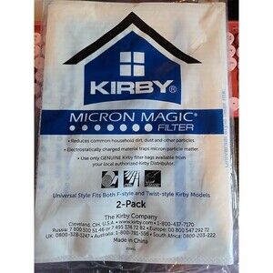 Kirby F Style & Twist Filter 2 Pack Vacuum Cleaner Bags Micron Magic NEW SEALED
